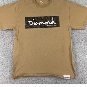 Diamond Supply Co. 100% Cotton Short Sleeve Crew Neck Beige - xl